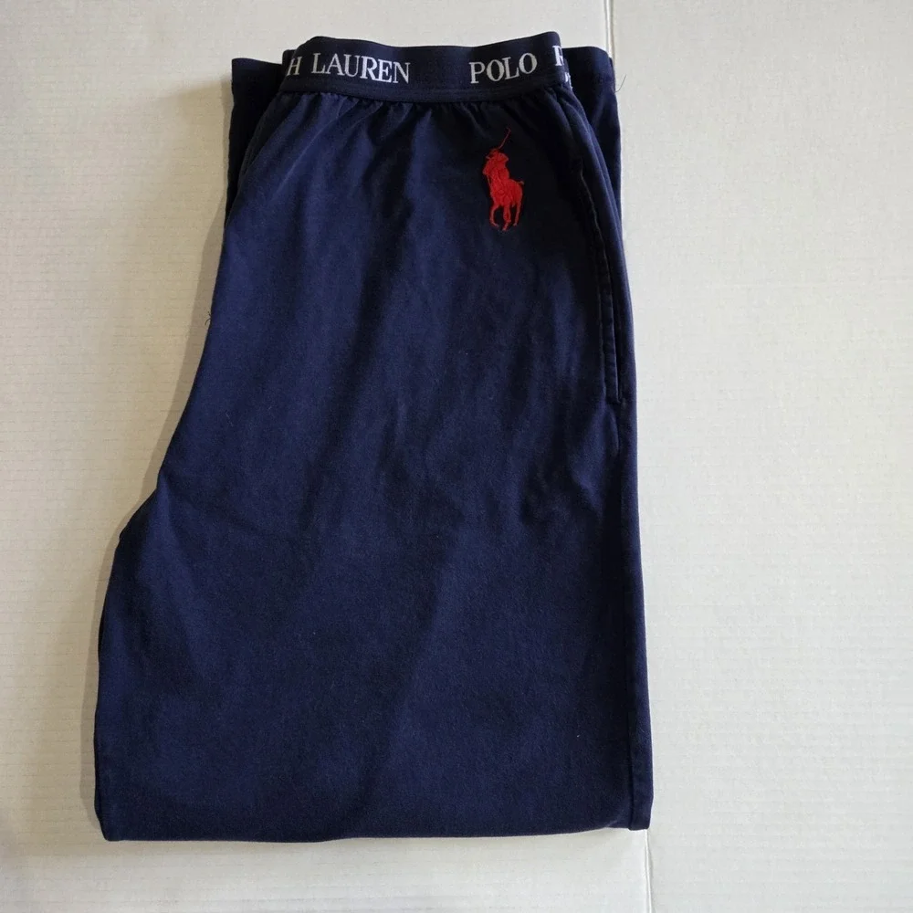 Polo Ralph Lauren Snow‎ Polo Challenge Cup Sz Large Blue Sleep Pants Red Pony